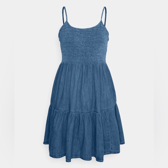 GAP Dresses & Skirts - Gap Tiered Smock Chambray Denim Mini Dress size XL